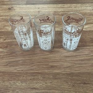 3 1960s 12 oz glasses  Pennsylvania Dutch design